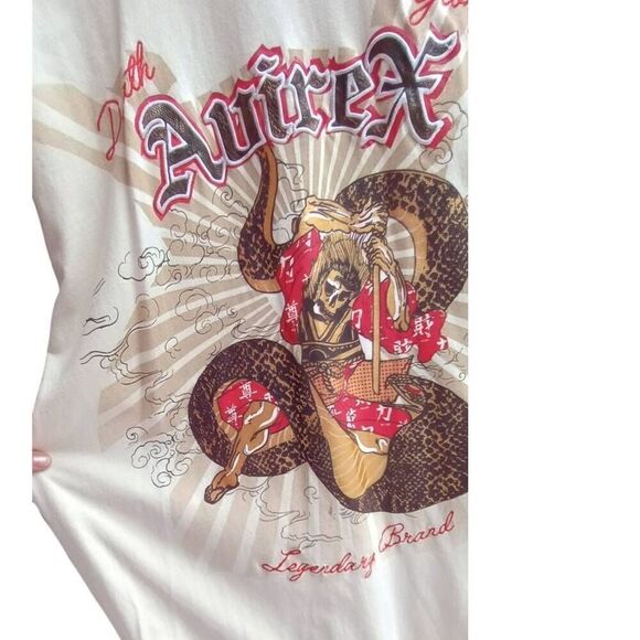 Avirex Tee shirt , death glory skeleton & snake HTF , vintage - Picture 3 of 6